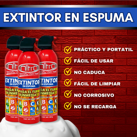 Extintor en Aerosol en Espuma Nitro 500g