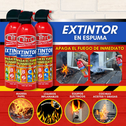 Extintor en Aerosol en Espuma Nitro 500g