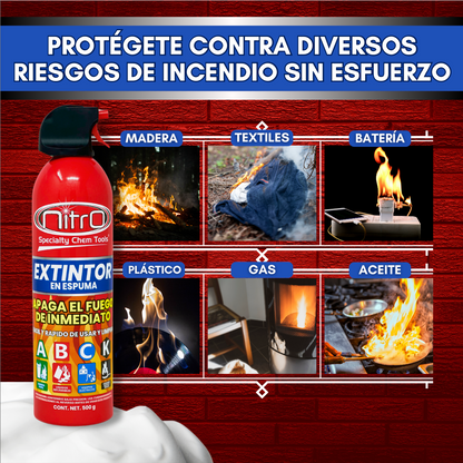 Extintor en Aerosol en Espuma Nitro 500g